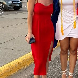 Abercrombie & Fitch Red Midi Dress